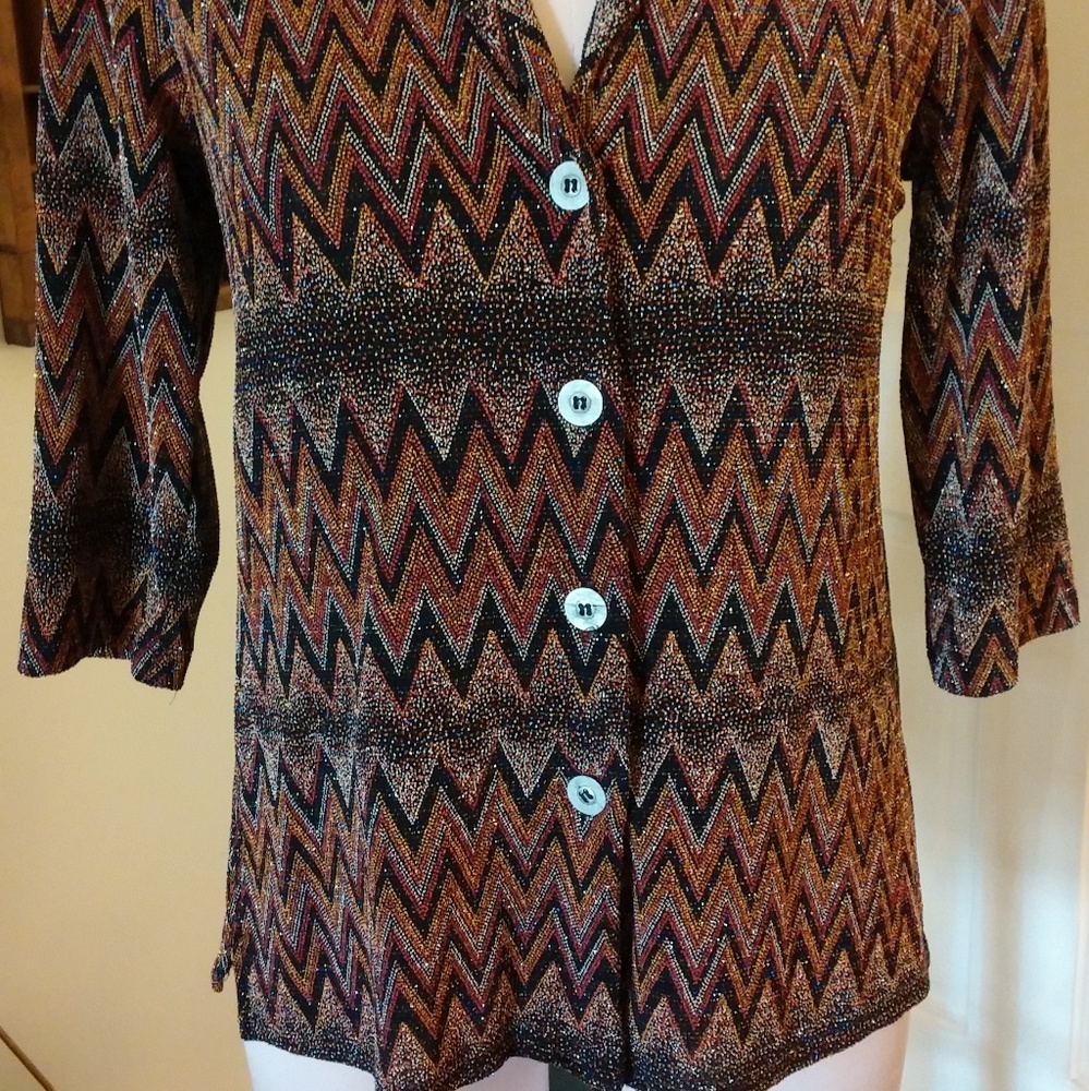 Rabbit Rabbit Rabbit Metallic Button Down Top - image 5